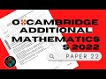 O-Level Add Maths June 2022 Paper 22 4037/22