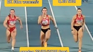 BK 60m women's indoor Gent zondag 23 02 2025