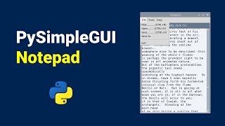 Notepad In Python | PySimpleGUI