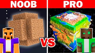 Minecraft NOOB vs PRO: PLANETA GIGANTE en RETO DE CONSTRUCCIÓN