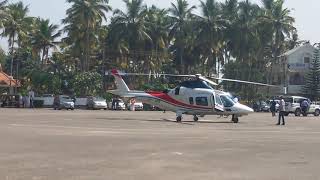 Helicopter take off from varkala helipad 😃