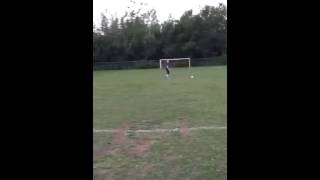 Boyfriend Kicks Soccer Ball at Girlfriend
