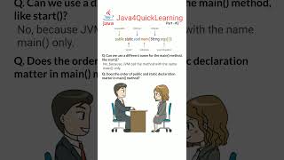 Main Method In Java Part 2 #public #static #void #main #java #java4quicklearning
