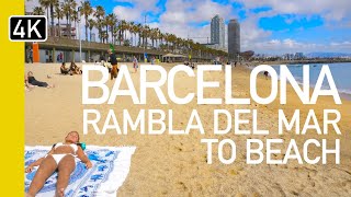 Barcelona Beach, Rambla de Mar \u0026 Port Vell What's it like NOW! | Barcelona - what to do and see?