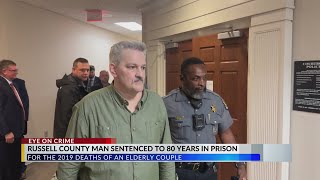 Russell County man sentenced to 80 years in prison for 2019 fire deaths of elderly couple