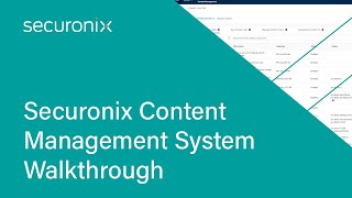 Securonix Content Management System Walkthrough