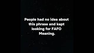FAFO Meaning The Introduction Origin and Uses of the Slang - KISS PR Press Release