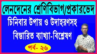 Classification or Types of transactions (Part 26) লেনদেনর শ্রেণিবিভাগ বা প্রকারভেদ