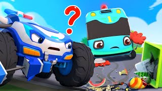 Who Threw the Trash Around? | Street Sweeper, Garbage Truck | Monster Truck | Kids Songs | BabyBus