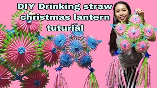 How to make unique christmas lantern out of drinking straw tuturial #diy