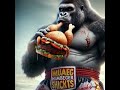 yummy giant gorilla eat hamberger asmr animaleat shorts shortvideo yummy mukbang