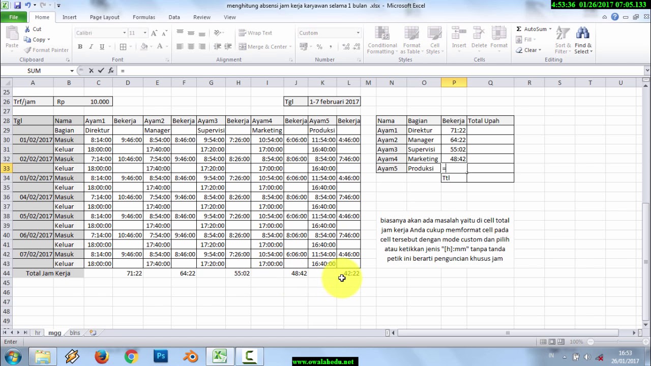 Cara Menghitung Jam Kerja Lembur Di Excel - IMAGESEE