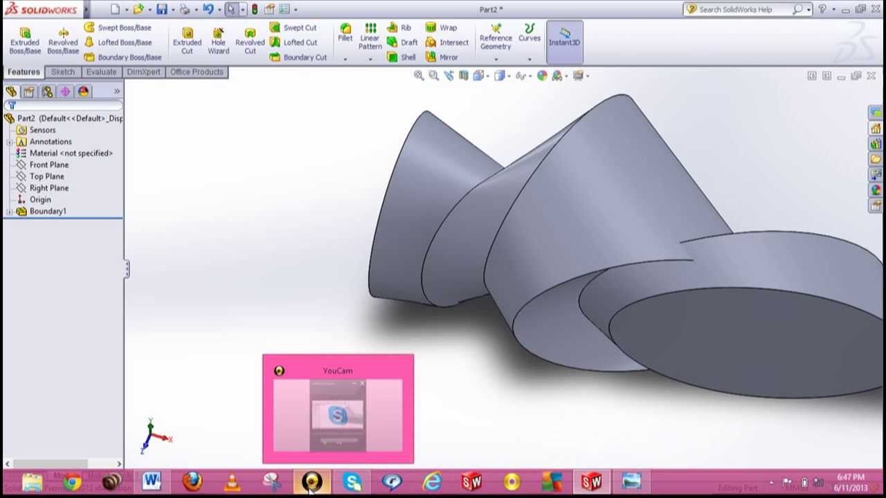 Solidworks Boundary Boss/base