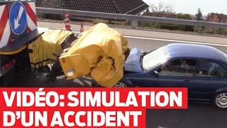 Simulation: il percute un camion-tampon à 60 km/h