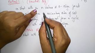 Minimum Cost Spanning Tree | Krushkal's & Prim's | Design & Algorithms | Lec-40 | Bhanu Priya