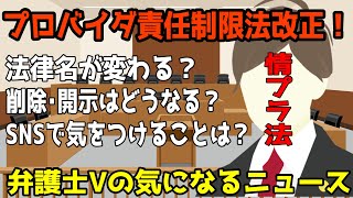 【 #法律解説 】プロ責法から情プラ法へ！何が変わるの？【 #弁護士 】#弁護士Vの気になるニュース