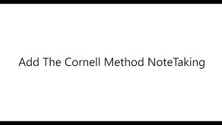 Notion Student Planner | How to Add & Use the Cornell Method Note Taking Template