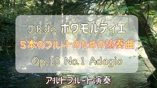 【アルトフルート５重奏】ボワモルティエ：５本のフルートのための協奏曲　J.B. de Boismortier : Flute Concertos, Op.15 No.1 Adagio