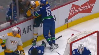 Tanner Jeannot Hits Ethan Bear, Tyler Myers Takes Exception