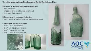 Exploring an assemblage of L. Rose and Company lime cordial bottles from the former glassworks