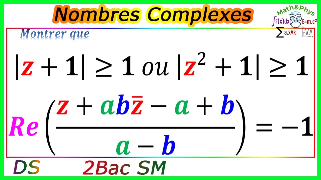 Nombres Complexes - Module D'un Nombre Complexe - Conjuguée - 2 Bac SM ...