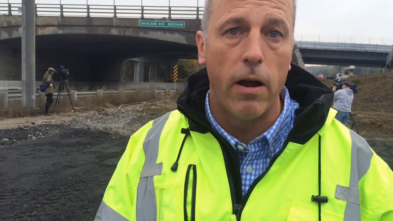 WATCH: MassDOT Diverting Traffic During Bridge Demo - YouTube