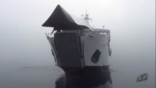 Jadrolinija Ferry, Lastovo arrival out of the fog in the port at Rogač