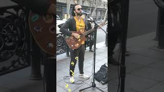 Tbilisi Street Singer With Guitar. თბილისის ქუჩის მომღერალი გიტარით.