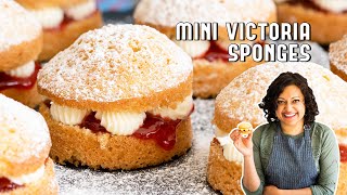 Gorgeous Mini Victoria Sponge Cake // Filled with Jam + Buttercream