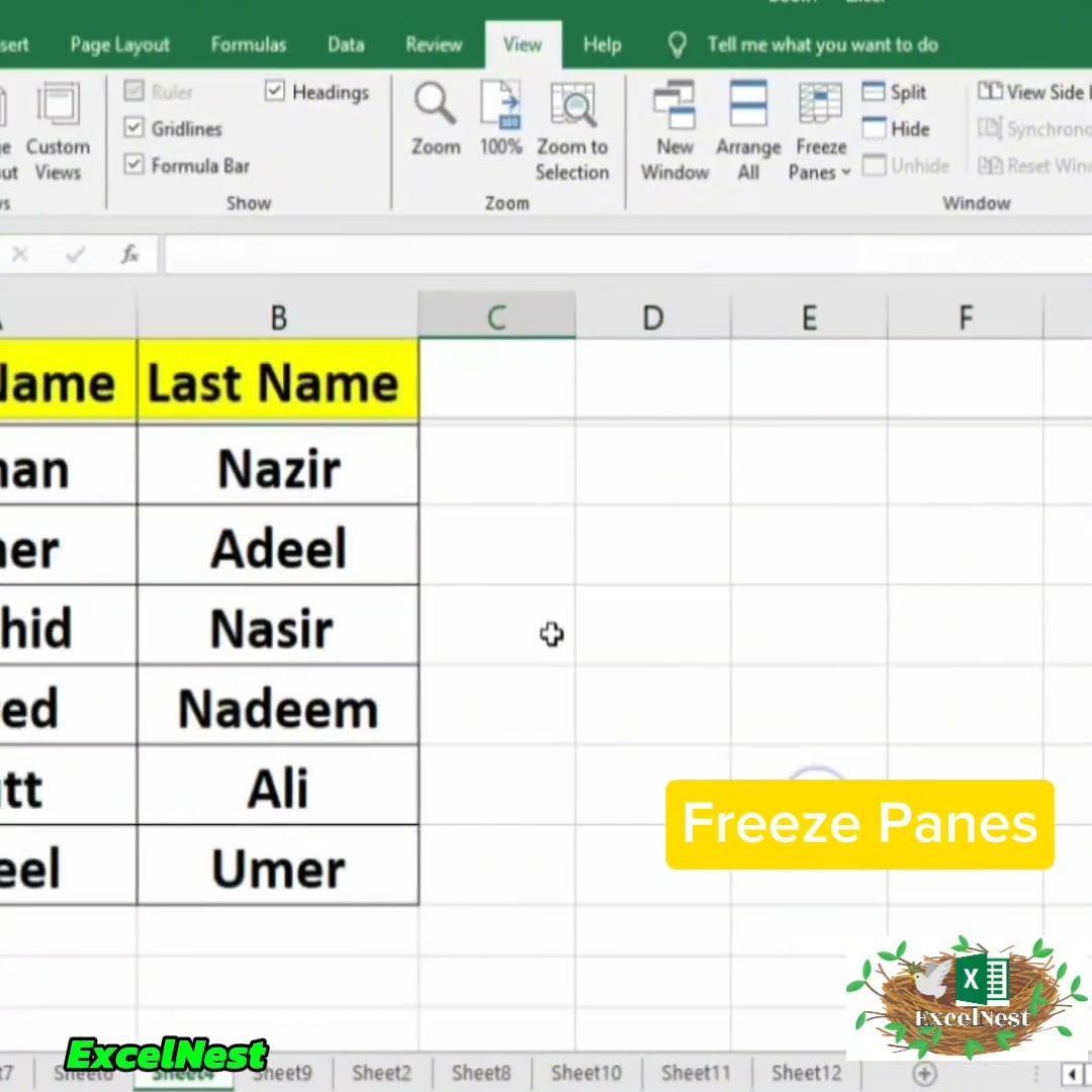 Freeze Panes in Excel @MicrosoftExcelacademy7