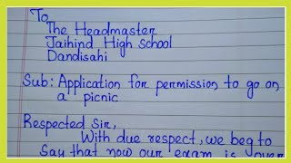 Write an application to the headmaster to permit you to go on a picnic | Application for picnic