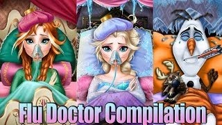 Disney Frozen Flu Doctor Compilation Movie (Anna, Olaf, Elsa )