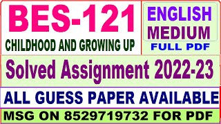 bes 121 ignou solved assignment 2022 / bes 121 assignment 2022-23 in English / bed bes 121 English