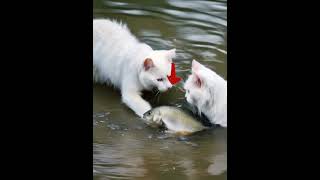 Si Putih 🐱Berburu Ikan Patin🐟🌊