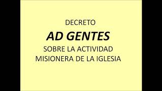 DECRETO AD GENTES