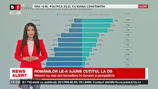 SONDAJ: ROMÂNILOR LE-A AJUNS CUȚITUL LA OS, NIMENI NU MAI ARE ÎNREDERE ÎN GUVERN ȘI PREȘEDINTE