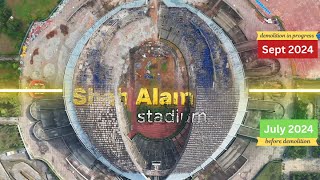 Stadium Shah Alam | Comparison video before & after demolition starts | Dirobohkan untuk KSSA baru