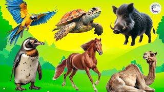 Funniest Animal Sounds In Nature: Parrot, Turtle, Pig, Camel, Horse, Penguin