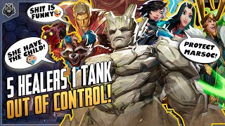 Marvel Rivals - This is what happens with 5 Healers and 1 Tank 😂😂😂 (PC Funny Moments Gameplay 4K)