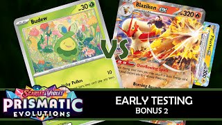 Prismatic Evolutions Early Testing, Bonus 2: Budew vs. Blaziken ex / Pikachu ex