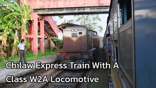 Chilaw Express Train Running with a Class W2A Diesel Hydraulic Locomotive