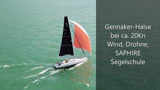 Gennakerhalse bei 20Kn Wind – Drohne-Zoom - Saphire Segelschule am Vierwaldstätersee