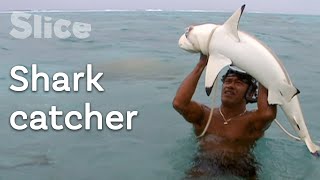 Polynesia: A man lassoes a shark to have a little talk | SLICE