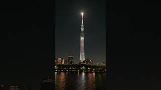 東京スカイツリー　ライトアップ　白色　レインボー　☆　隅田川　♬　月　ムーン　♪　Tokyo Skytree Light up Rainbow　2023年 5月3日　　GW