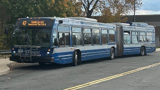 CTtransit 2011 Novabus LFS Articulated Hybrid #1105 Ride on route 47B