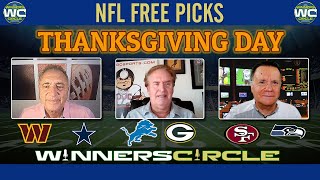 Thanksgiving NFL Football Free Picks: Packers vs. Lions, Commanders vs. Cowboys & 49ers vs. Seahawks