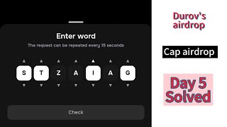 Finally DUROV'S CAPS QUEST DAY 5 SOLVED✅ DO THIS BEFORE IT'S GONE