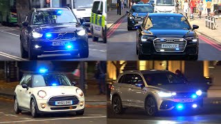 Unmarked emergency vehicles lights and sirens in London [collection]