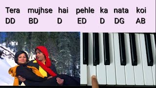 Tera Mujhse Hai Pehle Ka Nata Tutorial(Chords+Melody) | Aa Gale Lag Ja | Keyboard