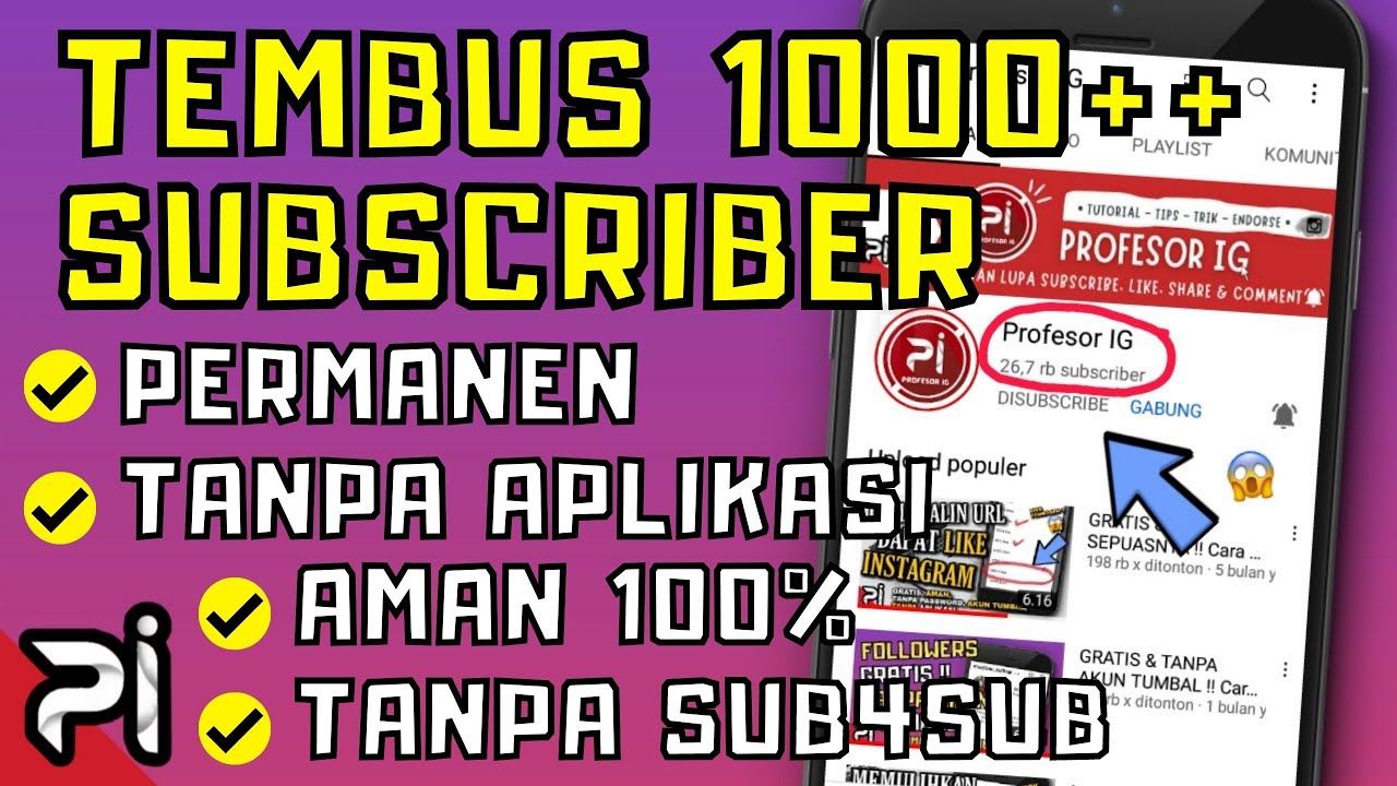 DALAM 3 HARI 1000 SUBSCRIBER !! Cara Menambah SUBSCRIBER YOUTUBE 2021 ...